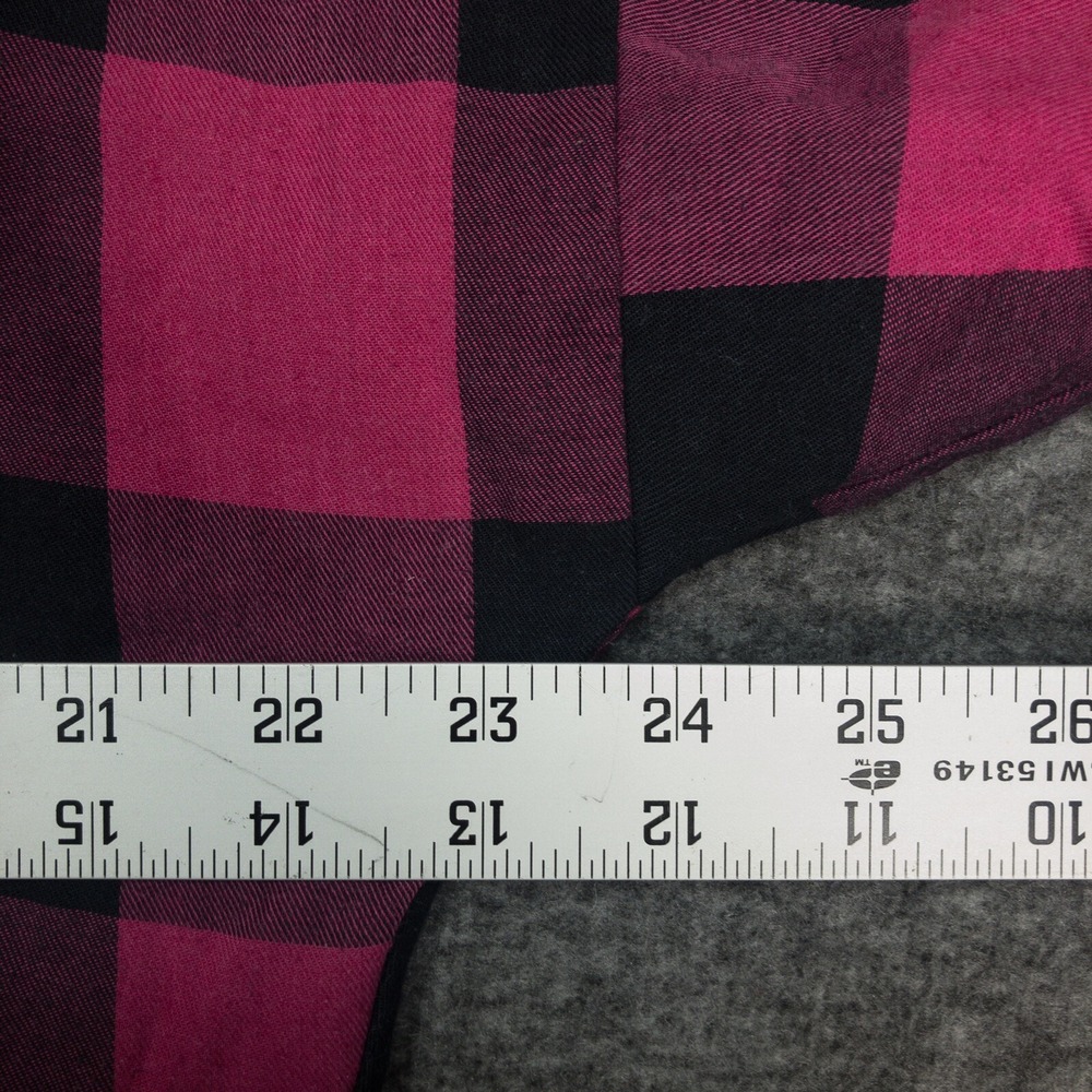Vintage Directions by Brooks Womens M Pink Black Plaid Button Up Shirt Grunge - Picture 6 of 10